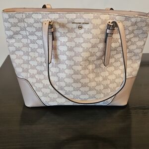 Michael Kors Pink and Cream Tote Bag